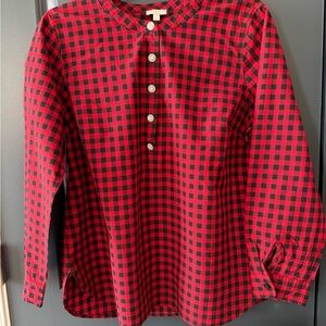 Talbots Factory Red and Black Buffalo Check Button Down Shirt